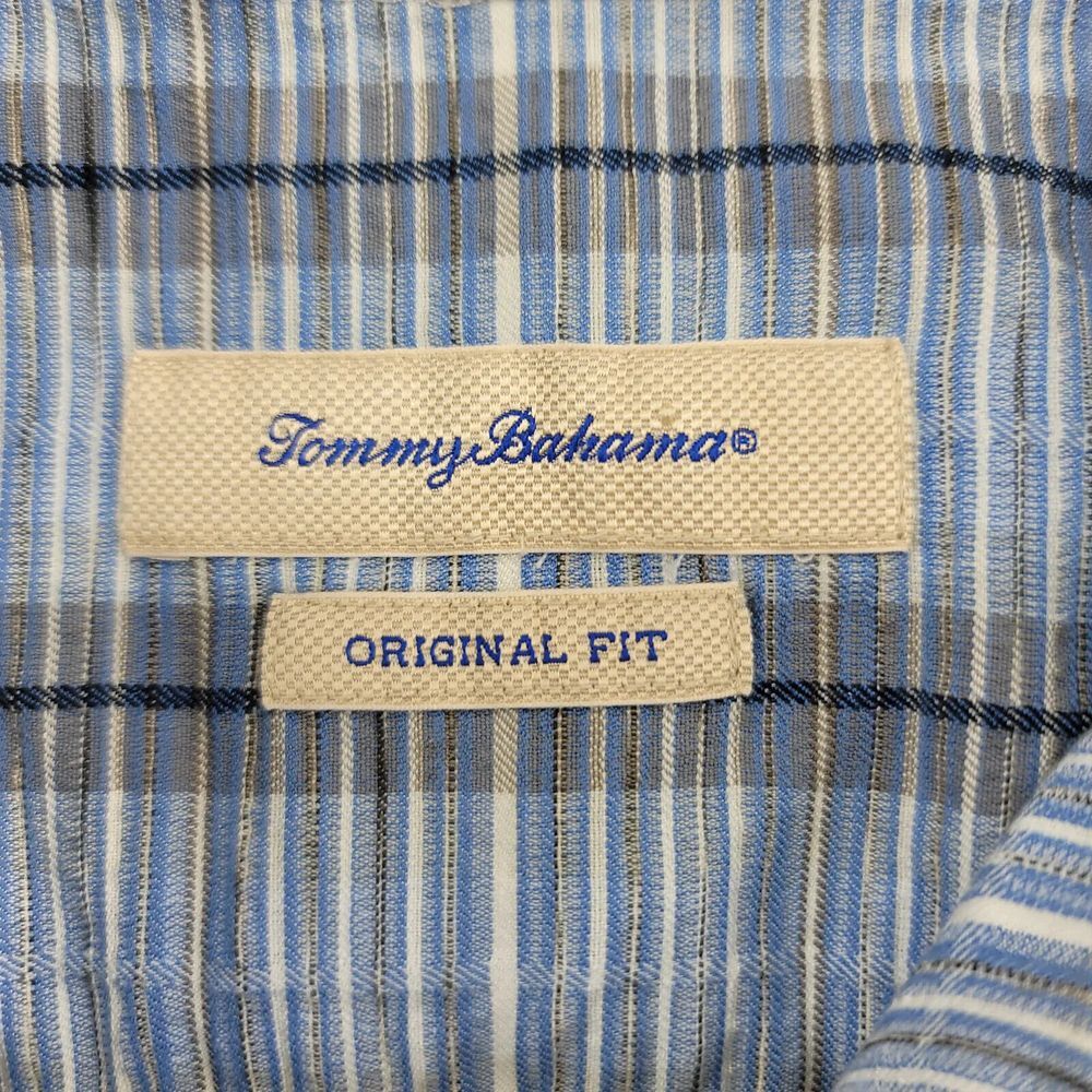 Tommy Bahama Shirt Mens Large Blue Silk Camp Outdoors Beach Lightweight Original - Picture 9 of 11
